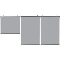 IDMARKET Lot De 3 Stores Enrouleurs L.124 X H. 225 CM Pour Pergola Gris Clair -Pergola Soldes 57257164 4