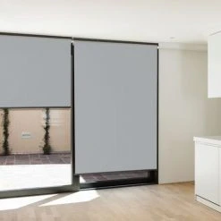 IDMARKET Lot De 3 Stores Enrouleurs L.124 X H. 225 CM Pour Pergola Gris Clair -Pergola Soldes 57257164 5