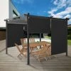IDMARKET Lot De 2 Stores Enrouleurs L.124 X H. 225 CM Pour Pergola Noir -Pergola Soldes 57257165 1