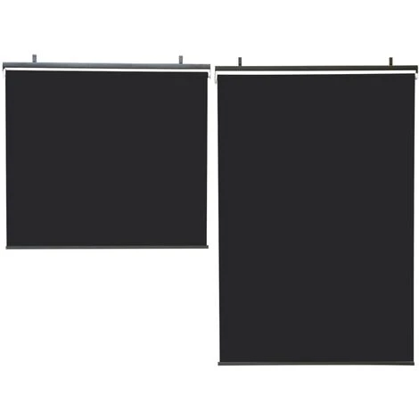IDMARKET Lot De 2 Stores Enrouleurs L.124 X H. 225 CM Pour Pergola Noir 6 IDMARKET Lot De 2 Stores Enrouleurs L.124 X H. 225 CM Pour Pergola Noir – Image 4