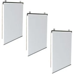 IDMARKET Lot De 3 Stores Enrouleurs L.124 X H. 225 CM Pour Pergola Blanc -Pergola Soldes 57257166 2