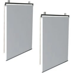 IDMARKET Lot De 2 Stores Enrouleurs L.124 X H. 225 CM Pour Pergola Gris Clair -Pergola Soldes 57257167 2