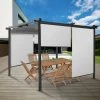 IDMARKET Lot De 2 Stores Enrouleurs L.124 X H. 225 CM Pour Pergola Blanc -Pergola Soldes 57257168 1
