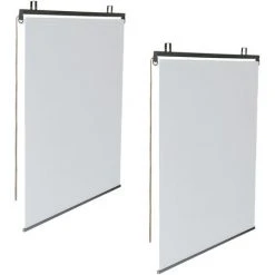 IDMARKET Lot De 2 Stores Enrouleurs L.124 X H. 225 CM Pour Pergola Blanc -Pergola Soldes 57257168 2