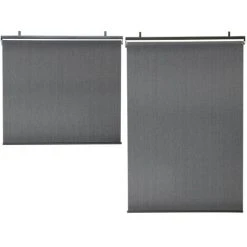 IDMARKET Lot De 2 Stores Enrouleurs Tamisants L.124 X H. 225 CM Pour Pergola Gris Anthracite -Pergola Soldes 57257170 4