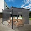 IDMARKET Lot De 3 Stores Enrouleurs Tamisants L.124 X H. 225 CM Pour Pergola Gris Anthracite -Pergola Soldes 57257171 1