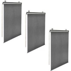 IDMARKET Lot De 3 Stores Enrouleurs Tamisants L.124 X H. 225 CM Pour Pergola Gris Anthracite 8 IDMARKET Lot De 3 Stores Enrouleurs Tamisants L.124 X H. 225 CM Pour Pergola Gris Anthracite -Pergola Soldes 57257171 2