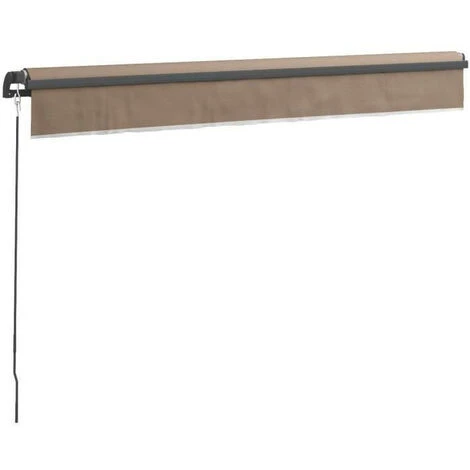 BEAU RIVAGE Store Banne Manuel Sans Coffre 2,40 X 2m En Aluminium, Structure Grise Anthracite, Toile Taupe BEAURIVAGE 7 BEAU RIVAGE Store Banne Manuel Sans Coffre 2,40 X 2m En Aluminium, Structure Grise Anthracite, Toile Taupe BEAURIVAGE – Image 5