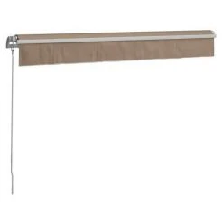 BEAU RIVAGE Store Banne Manuel Semi Coffre 2,90 X 2m En Aluminium, Structure Blanche , Toile Taupe BEAURIVAGE -Pergola Soldes 57278534 5