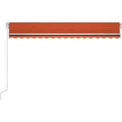 Topdeal Auvent Manuel Rétractable Avec LED 450x300 Cm Orange Et Marron FF3068925_FR -Pergola Soldes 57333572 4