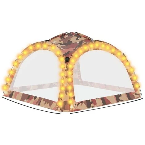 Topdeal Tente De Réception Avec LED Et 4 Parois 3,6x3,6x2,3m Camouflage FF93078_FR 7 Topdeal Tente De Réception Avec LED Et 4 Parois 3,6x3,6x2,3m Camouflage FF93078_FR – Image 5