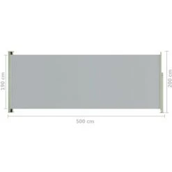 VidaXL Auvent Latéral Rétractable De Patio 200x500 Cm Gris - Gris -Pergola Soldes 57360146 3