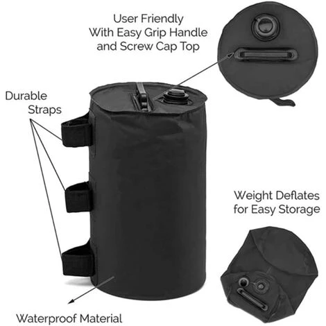 MACARON Water Bag Lot De 2 Pieds De Tonnelle Remplissables D'eau Pour Tonnelle De Jardin Gris LO-Ron 5 MACARON Water Bag Lot De 2 Pieds De Tonnelle Remplissables D'eau Pour Tonnelle De Jardin Gris LO-Ron – Image 3