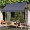 VIEWEE Store Banne Manuel Rétractable 3 X 1,15 M Anthracite, Tissu Imperméable Et Résistant Aux UV, Cadre Aluminium, Montage Sans Per?age -Pergola Soldes 57502858 1