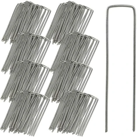 READCLY 50 Piquets De Jardin En Acier Galvanisé Piquets De Paillage Forme De U Piquets De Fixation De Tente 3 Mm D'épaisseur 15 Longue/4 Large Pour Fixer Le Tissu De Mauvaises Herbes Les Feuilles De Sol 3 READCLY 50 Piquets De Jardin En Acier Galvanisé Piquets De Paillage Forme De U Piquets De Fixation De Tente 3 Mm D'épaisseur 15 Longue/4 Large Pour Fixer Le Tissu De Mauvaises Herbes Les Feuilles De Sol