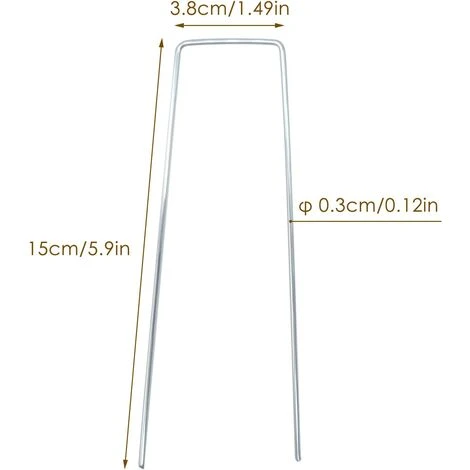 READCLY Lot De 60 Piquets De Fixation, Piquet Jardin De Fixation Galvanisés, Pour L'Aménagement Paysager, Couvre-Sol (2,5×40×150 Mm) 4 READCLY Lot De 60 Piquets De Fixation, Piquet Jardin De Fixation Galvanisés, Pour L'Aménagement Paysager, Couvre-Sol (2,5×40×150 Mm) – Image 2