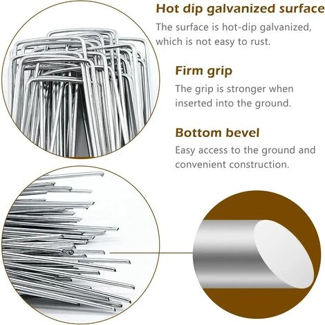 READCLY Lot De 60 Piquets De Fixation, Piquet Jardin De Fixation Galvanisés, Pour L'Aménagement Paysager, Couvre-Sol (2,5×40×150 Mm) 5 READCLY Lot De 60 Piquets De Fixation, Piquet Jardin De Fixation Galvanisés, Pour L'Aménagement Paysager, Couvre-Sol (2,5×40×150 Mm) – Image 3