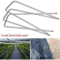 READCLY 50PCS Piquets De Jardin En Forme De U Piquets De Fixation En Acier Galvanisé Clous De Jardin Multi-usages Piquets De Fixation Tente Sardines Camping - 150 Mm Long, 4 Mm Large, Ø 3 Mm -Pergola Soldes 57556140 3