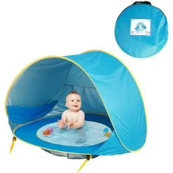 FR-LIFE BR-Vie Shop Tente De Plage Tente Anti UV BéBé Pop Up Tente De Jeu Tentes Pour Le Camping Étanche Petite Tente Jeux Pour Enfants Tente Jouer Tentes Blue,117x79x70cm
