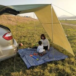 SUPERSELLER Toit De Tente D'auvent Automatique Pour Voiture SUV Camping En Plein Air Voyage Plage Pare-soleil - Vert Armée - 300 X 150cm -Pergola Soldes 57567023 4