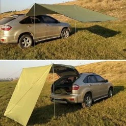 SUPERSELLER Toit De Tente D'auvent Automatique Pour Voiture SUV Camping En Plein Air Voyage Plage Pare-soleil - Vert Armée - 300 X 150cm -Pergola Soldes 57567023 5