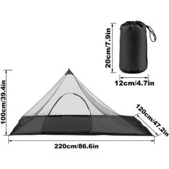 SUPERSELLER Tente De Camping Avec Sac De Transport Résistant à L'eau En Plein Air Tente En Maille Pour La Randonnée Randonnée Camping Pêche -Pergola Soldes 57567303 3