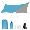 AIDUCHO Bâche De Tente Camping Bâche Imperméable Avec Piquets De Sol Et Cordes, Parasol UV Légère Bâche Pour Hamac Camping En Plein Air (3 * 3M) -Pergola Soldes 57583809 1
