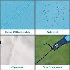 AIDUCHO Bâche De Tente Camping Bâche Imperméable Avec Piquets De Sol Et Cordes, Parasol UV Légère Bâche Pour Hamac Camping En Plein Air (3 * 3M) -Pergola Soldes 57583809 3