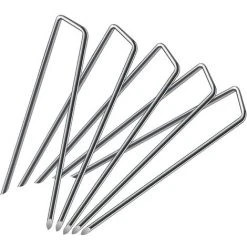 ABCRITAL Ancrages Au Sol Et Agrafes De Jardin Antirouille - Fixation De La Toison De Mauvaises Herbes, Ø 3,8 Mm 25 Mm Ancres Au Sol Durables Pour Clôtures, Tuyaux, Plantes, 200 Mm De Long (50)