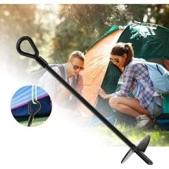 ABCRITAL 4 Pièces Piquets De Sol,38 Spirale D'Agrafes De Jardin Piquets Acier Robuste Piquets De Sol En Métal Piquets De Tente Ancrage Au Sol Robuste Pour Le Camping Clôture De Trampoline -Pergola Soldes 57637390 3