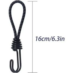 FLYME Lot De 2 Sangles élastiques Avec Crochets - Noires - 16 Cm - Pour Bâche, Auvent, Tente De Camping 8 FLYME Lot De 2 Sangles élastiques Avec Crochets - Noires - 16 Cm - Pour Bâche, Auvent, Tente De Camping -Pergola Soldes 57686006 2