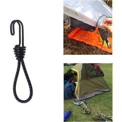 FLYME Lot De 2 Sangles élastiques Avec Crochets - Noires - 16 Cm - Pour Bâche, Auvent, Tente De Camping 10 FLYME Lot De 2 Sangles élastiques Avec Crochets - Noires - 16 Cm - Pour Bâche, Auvent, Tente De Camping -Pergola Soldes 57686006 4