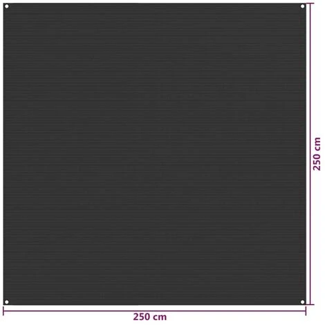 YOUTHUP Tapis De Tente 250x250 Cm Anthracite PEHD 6 YOUTHUP Tapis De Tente 250x250 Cm Anthracite PEHD – Image 4