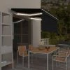 TRUE DEAL Auvent Manuel Rétractable Avec Store Et LED 3x2,5 M Anthracite -Pergola Soldes 57819354 1