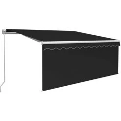 TRUE DEAL Auvent Manuel Rétractable Avec Store Et LED 3x2,5 M Anthracite -Pergola Soldes 57819354 2