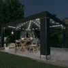 TRUE DEAL Tonnelle Avec Guirlande Lumineuse à LED 3x4 M Anthracite -Pergola Soldes 57819595 1