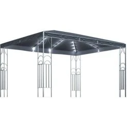 TRUE DEAL Tonnelle Avec Guirlande Lumineuse à LED 400x300 Cm Anthracite 8 TRUE DEAL Tonnelle Avec Guirlande Lumineuse à LED 400x300 Cm Anthracite -Pergola Soldes 57819608 2