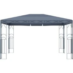TRUE DEAL Tonnelle Avec Guirlande Lumineuse à LED 400x300 Cm Anthracite 10 TRUE DEAL Tonnelle Avec Guirlande Lumineuse à LED 400x300 Cm Anthracite -Pergola Soldes 57819608 4