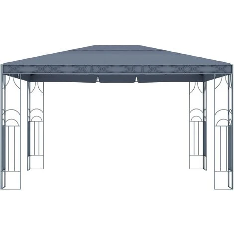 TRUE DEAL Tonnelle Avec Guirlande Lumineuse à LED 400x300 Cm Anthracite 6 TRUE DEAL Tonnelle Avec Guirlande Lumineuse à LED 400x300 Cm Anthracite – Image 4