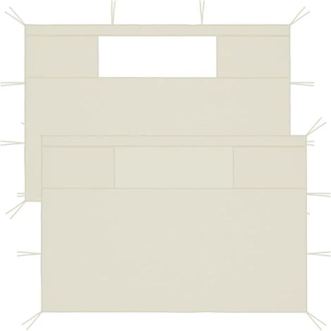 TRUE DEAL Parois Latérales De Belvédère Avec Fenêtres 2 Pcs Crème 3 TRUE DEAL Parois Latérales De Belvédère Avec Fenêtres 2 Pcs Crème