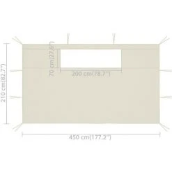 TRUE DEAL Parois Latérales De Belvédère Avec Fenêtres 2 Pcs Crème 11 TRUE DEAL Parois Latérales De Belvédère Avec Fenêtres 2 Pcs Crème -Pergola Soldes 57821562 5