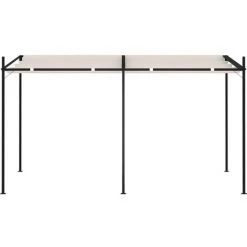 TRUE DEAL Belvédère Avec Toit Rétractable 400x300x233 Cm Crème -Pergola Soldes 57827457 2