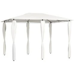 TRUE DEAL Belvédère Avec Revêtement De Poteaux 3x4x2,6 M Crème 160 G/m²