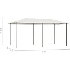 TRUE DEAL Belvédère 3x6x2,6 M Crème 160 G/m² -Pergola Soldes 57831475 4