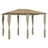 TRUE DEAL Belvédère Avec Revêtement De Poteaux 3x4x2,6 M Taupe 160 G/m² -Pergola Soldes 57831590 1