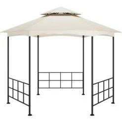 TRUE DEAL Belvédère Avec Parois 3,1x2,7 M Crème -Pergola Soldes 57831893 4