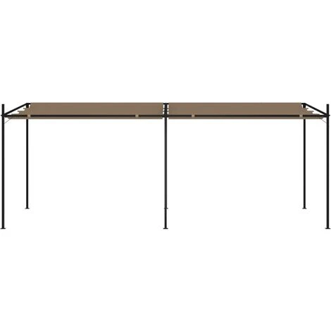 TRUE DEAL Belvédère Avec Toit Rétractable 600x300x233 Cm Taupe 4 TRUE DEAL Belvédère Avec Toit Rétractable 600x300x233 Cm Taupe – Image 2
