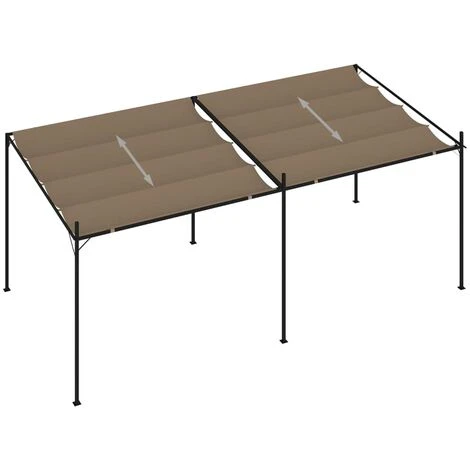 TRUE DEAL Belvédère Avec Toit Rétractable 600x300x233 Cm Taupe 5 TRUE DEAL Belvédère Avec Toit Rétractable 600x300x233 Cm Taupe – Image 3