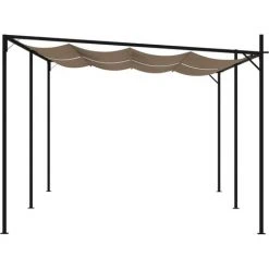 TRUE DEAL Belvédère Avec Toit Rétractable 600x300x233 Cm Taupe 11 TRUE DEAL Belvédère Avec Toit Rétractable 600x300x233 Cm Taupe -Pergola Soldes 57834332 5