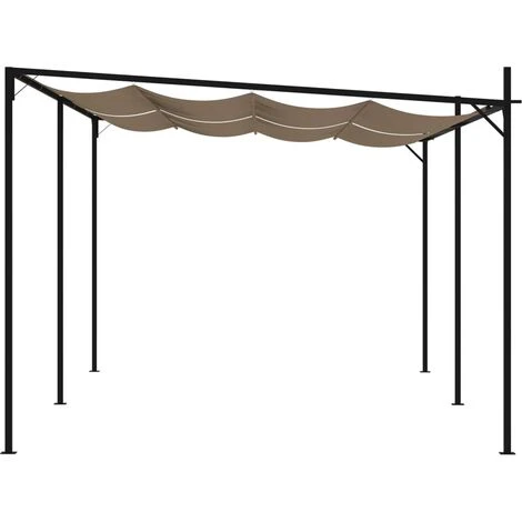 TRUE DEAL Belvédère Avec Toit Rétractable 600x300x233 Cm Taupe 7 TRUE DEAL Belvédère Avec Toit Rétractable 600x300x233 Cm Taupe – Image 5